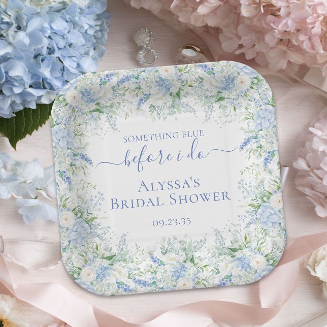 Something Blue Before I Do Bridal Shower Paper Plate (Creator Uploaded)