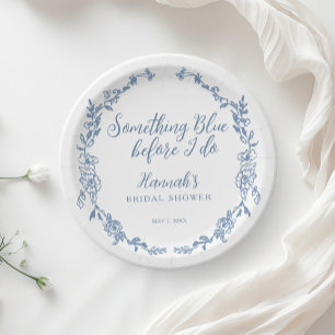 Something Blue Before I Do Bridal Shower Paper Plate