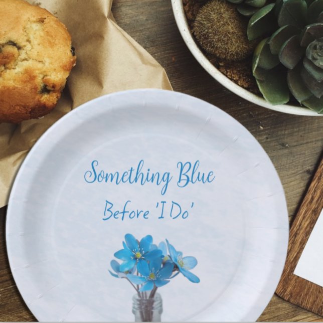 Something Blue Before I Do Bridal Shower Paper Plate (Creator Uploaded)