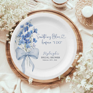 Something Blue Before I Do Bridal Shower Party Paper Plate