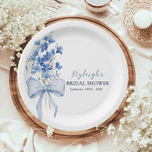 Something Blue Before I Do Bridal Shower Party Paper Plate