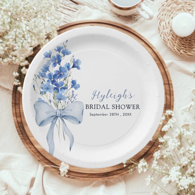 Something Blue Before I Do Bridal Shower Party Paper Plate (Creator Uploaded)