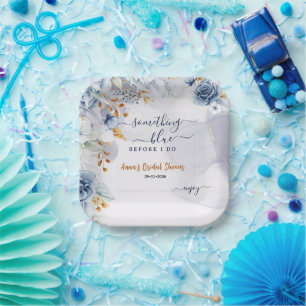 Something Blue Before I Do Bridal Shower Party Paper Plate