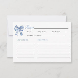 Something Blue Before I Do Bridal Shower Recipe Invitation