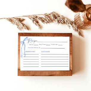 Something Blue Before I Do Bridal Shower Recipe Invitation