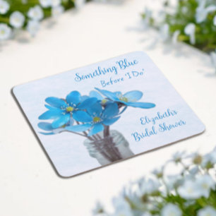 Something Blue Before I Do Bridal Shower Square Paper Coaster