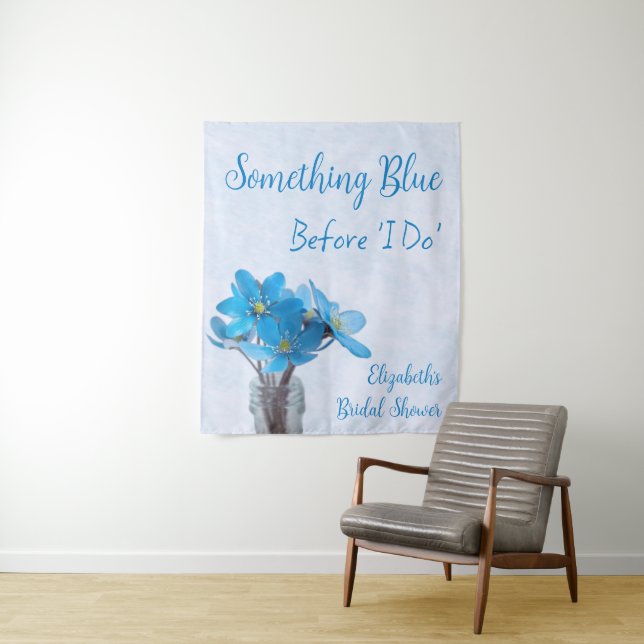 Something Blue Before I Do Bridal Shower Tapestry (In Situ)