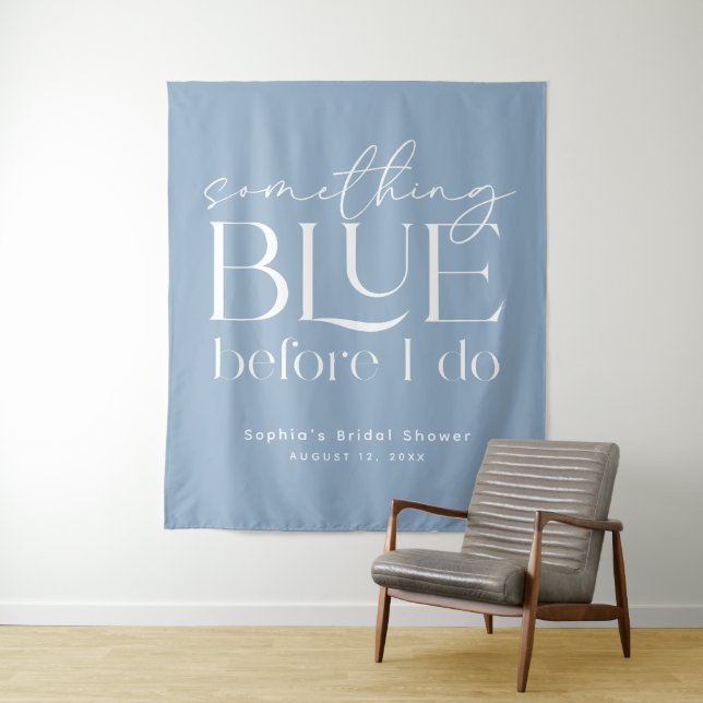 Something Blue Before I Do Bridal Shower Tapestry (In Situ)