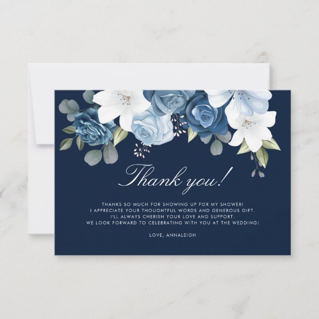 Something Blue Before I Do Bridal Shower Thank You Card (Front)