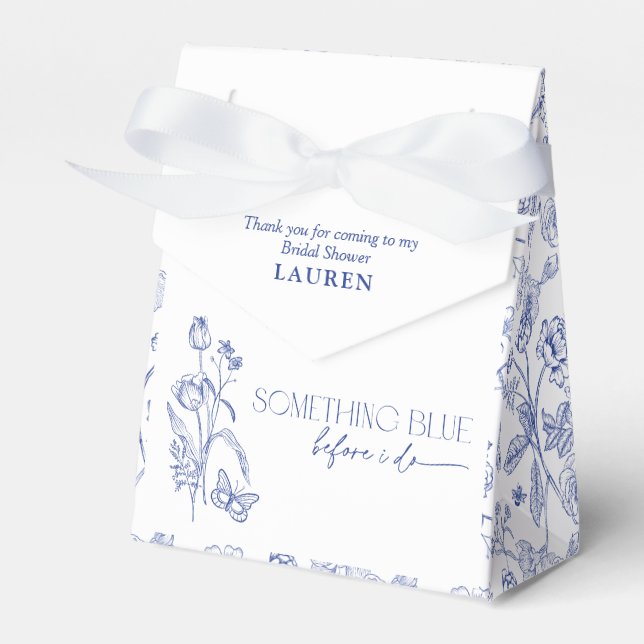 Something Blue Before I Do Bridal Shower Thank You Favour Box (Front Side)