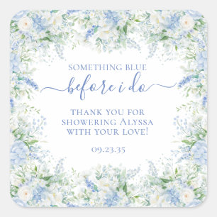 Something Blue Before I Do Bridal Shower Thank You Square Sticker