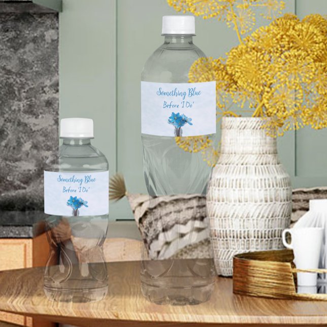 Something Blue Before I Do Bridal Shower Water Bottle Label (Creator Uploaded)