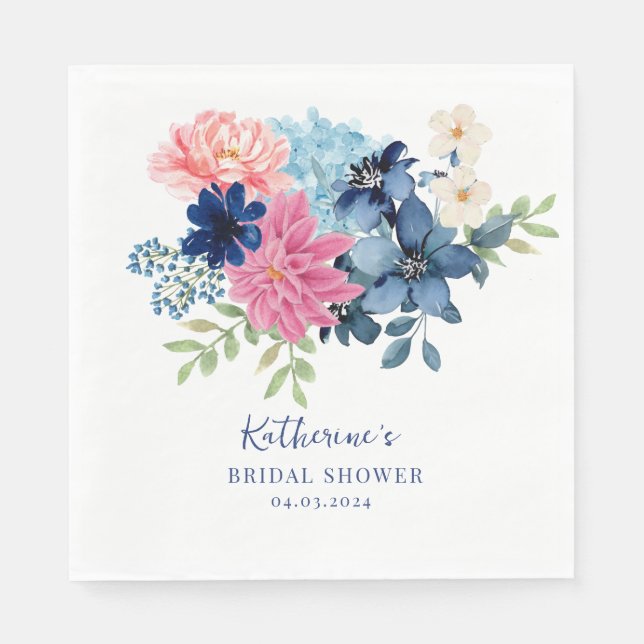 Something blue before i do bridal shower Welcome  Napkin (Front)