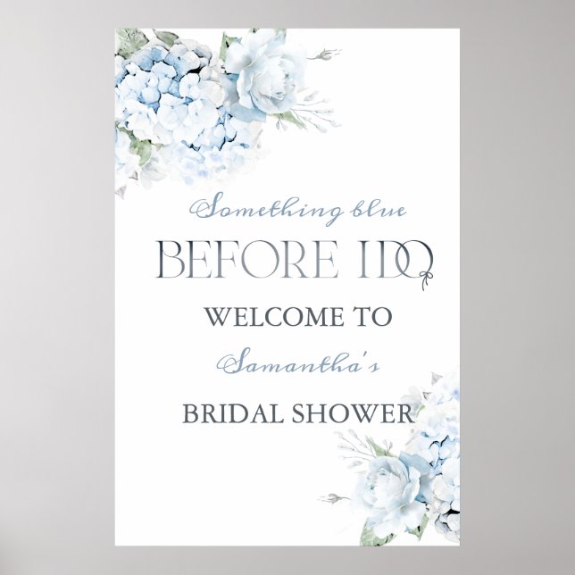 Something Blue Before I Do Bridal Shower Welcome Poster (Front)