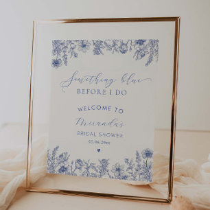 Something Blue Before I do Bridal Shower welcome Poster
