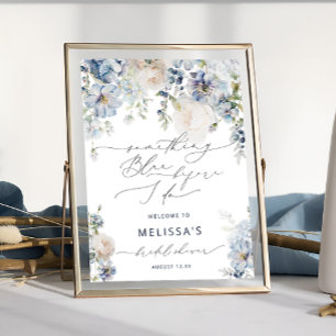 Something Blue Before I Do Bridal Shower Welcome Poster