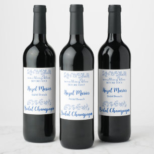 Something Blue Before I Do Chic Vintage Bridal Wine Label