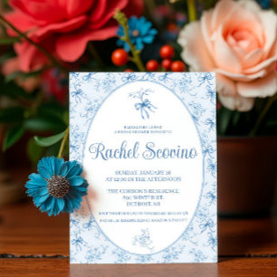 Something Blue before I Do! Coquette Bridal Shower Invitation