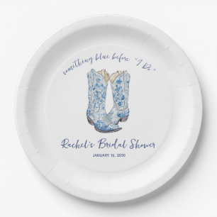 Something Blue before I Do! Cowboy Bridal Shower Paper Plate