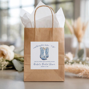 Something Blue before I Do! Cowboy Bridal Shower Square Sticker