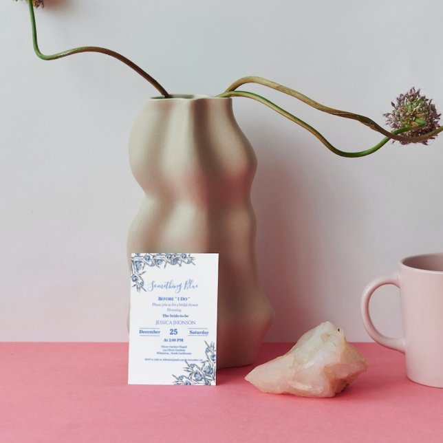 Something blue before i do dusty  bridal shower invitation (Creator Uploaded)