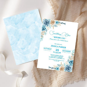 Something blue before i do dusty  bridal shower invitation