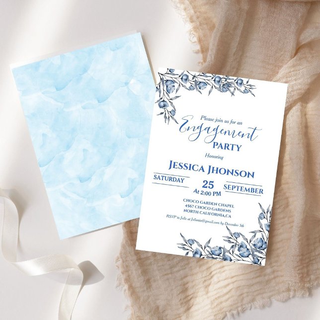 Something blue before i do dusty Engagement Party Invitation (Creator Uploaded)