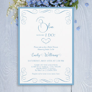 Something Blue Before I Do Elegant Bridal Shower Invitation