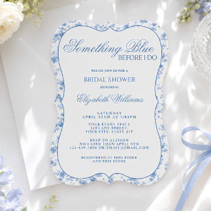 Something Blue Before I Do Elegant Bridal Shower Invitation