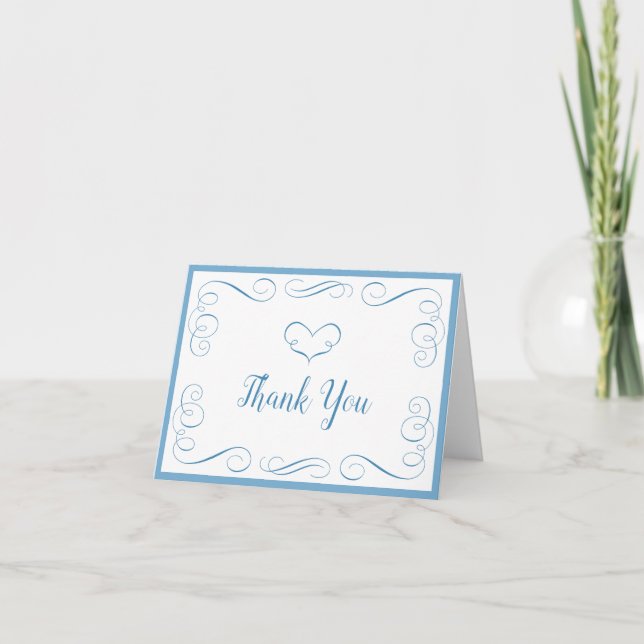 Something Blue Before I Do Elegant Bridal Shower Thank You Card (Front)