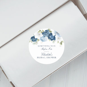 Something Blue Before I Do Floral Bridal Shower Classic Round Sticker