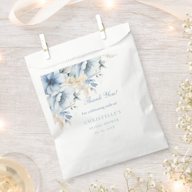 Something blue before i do floral Bridal shower Favour Bags (Clipped)