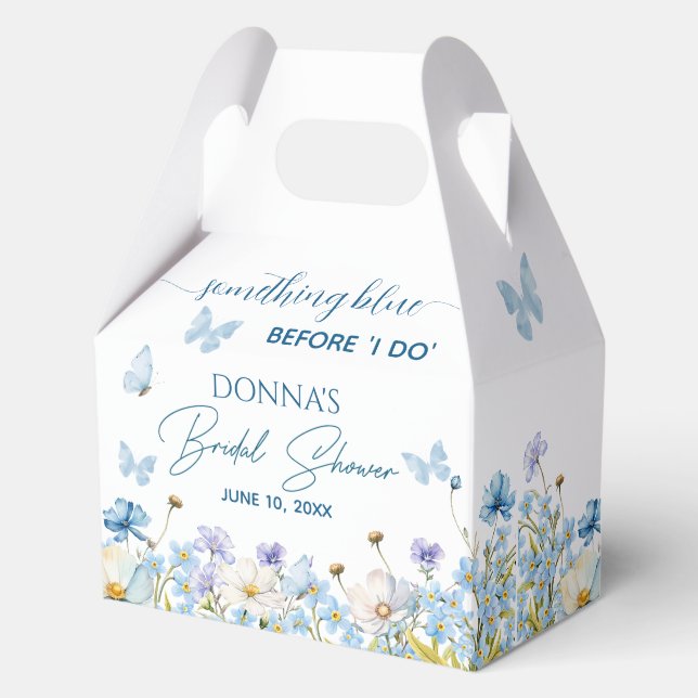 Something Blue before 'I do' Floral Bridal Shower Favour Box (Front)