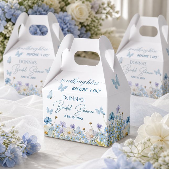 Something Blue before 'I do' Floral Bridal Shower Favour Box (Creator Uploaded)