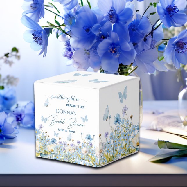 Something Blue before 'I do' Floral Bridal Shower Favour Box (Creator Uploaded)