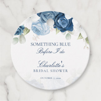 Something Blue Before I Do Floral Bridal Shower Favour Tags