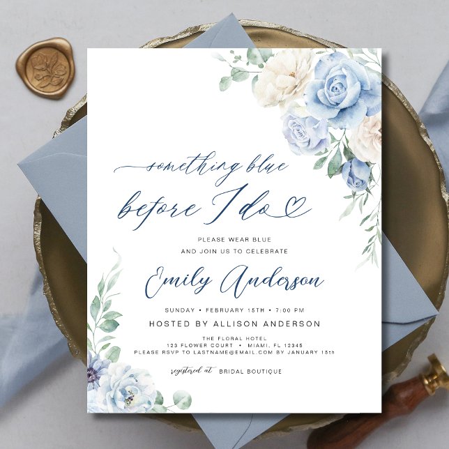 Something Blue Before I Do Floral Bridal Shower Flyer (Creator Uploaded)