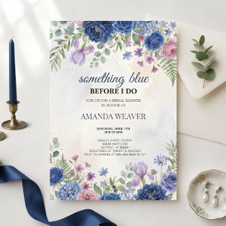 Something Blue Before I Do Floral Bridal Shower I Thank You Card