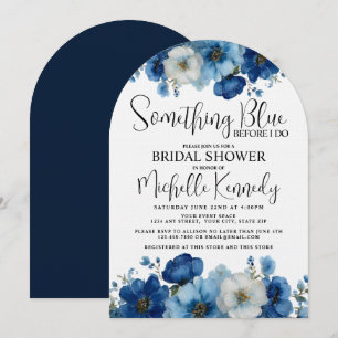 Something Blue Before I Do Floral Bridal Shower Invitation