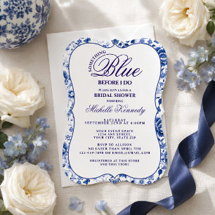 Something Blue Before I Do Floral Bridal Shower Invitation