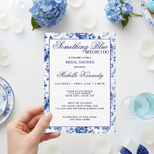 Something Blue Before I Do Floral Bridal Shower  Invitation