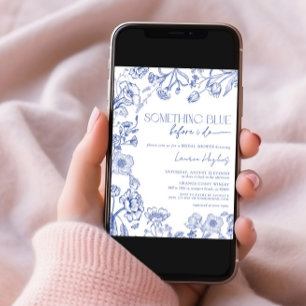 Something Blue Before I Do Floral Bridal Shower Invitation