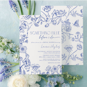 Something Blue Before I Do Floral Bridal Shower Invitation