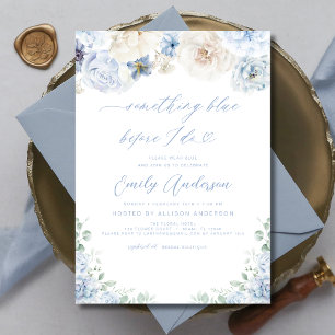 Something Blue Before I Do Floral Bridal Shower Invitation