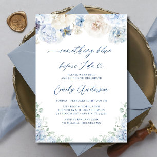 Something Blue Before I Do Floral Bridal Shower Invitation