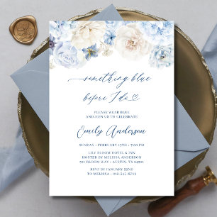Something Blue Before I Do Floral Bridal Shower Invitation
