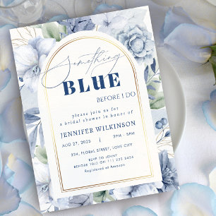 Something Blue Before I Do Floral Bridal Shower Invitation