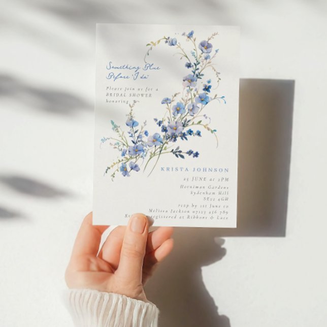 Something Blue Before I Do Floral Bridal Shower Invitation (Creator Uploaded)