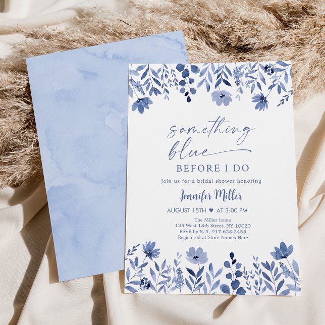 Something Blue Before I Do Floral Bridal Shower Invitation (Creator Uploaded)
