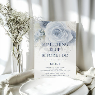 Something Blue Before I do Floral Bridal Shower Invitation